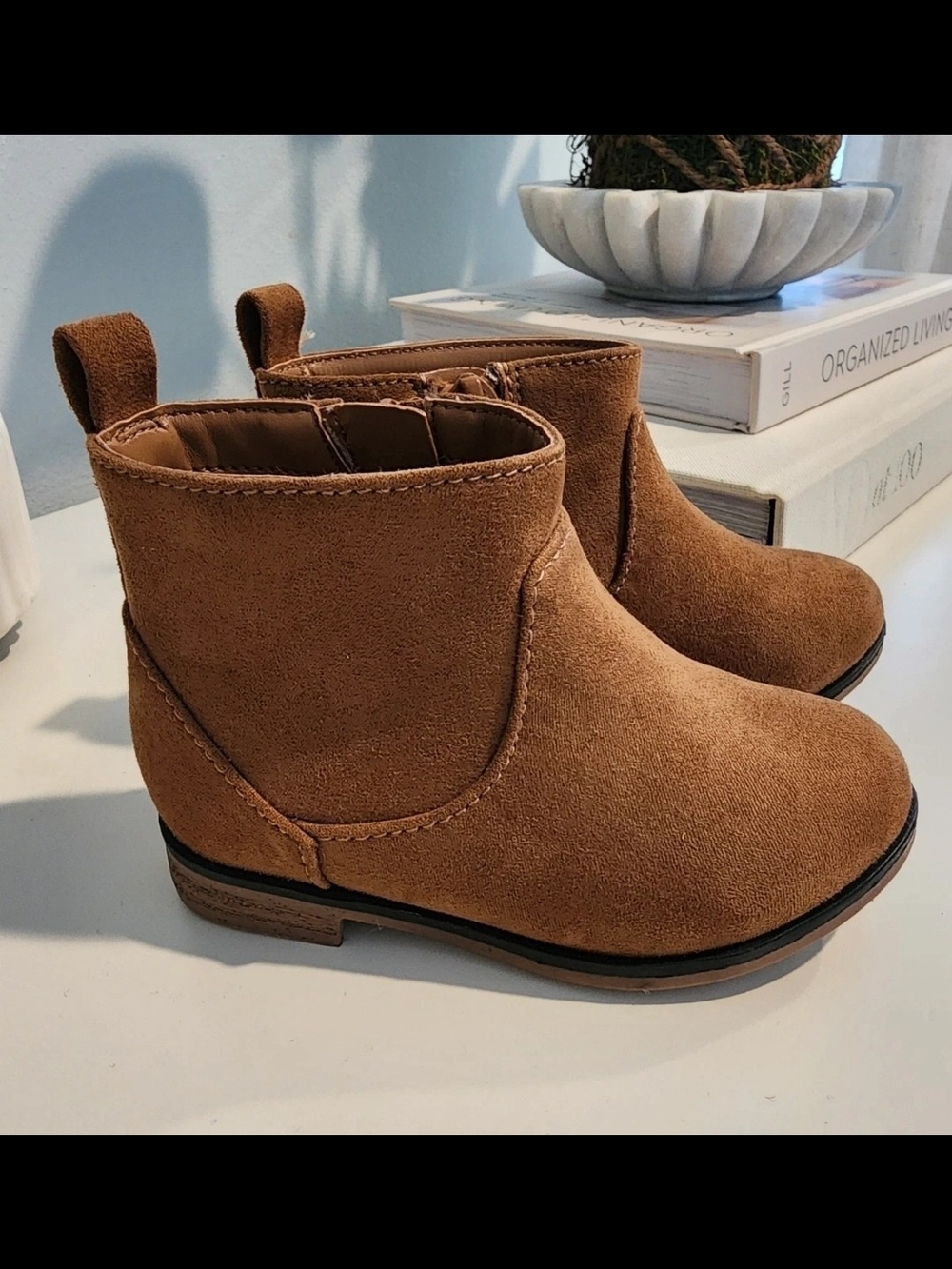 Cat & Jack Kids Brown Suede Pull-On Ankle Boots